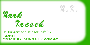 mark krcsek business card